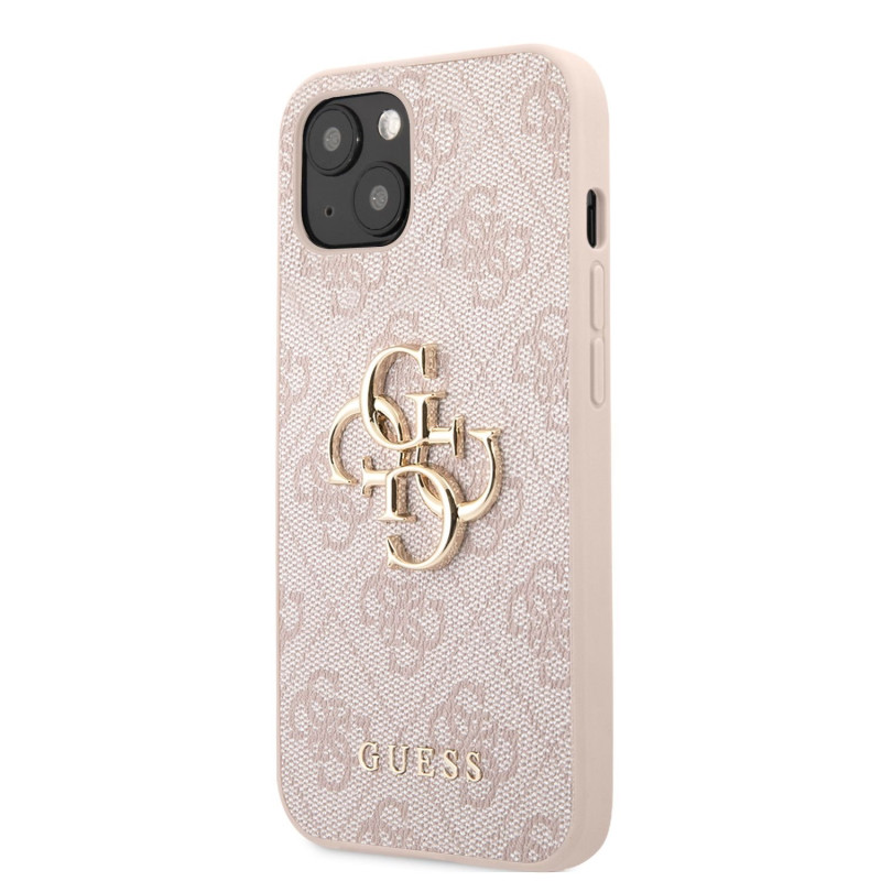 Гръб Guess PU 4G Metal Logo Case за iPhone 13 - Розов