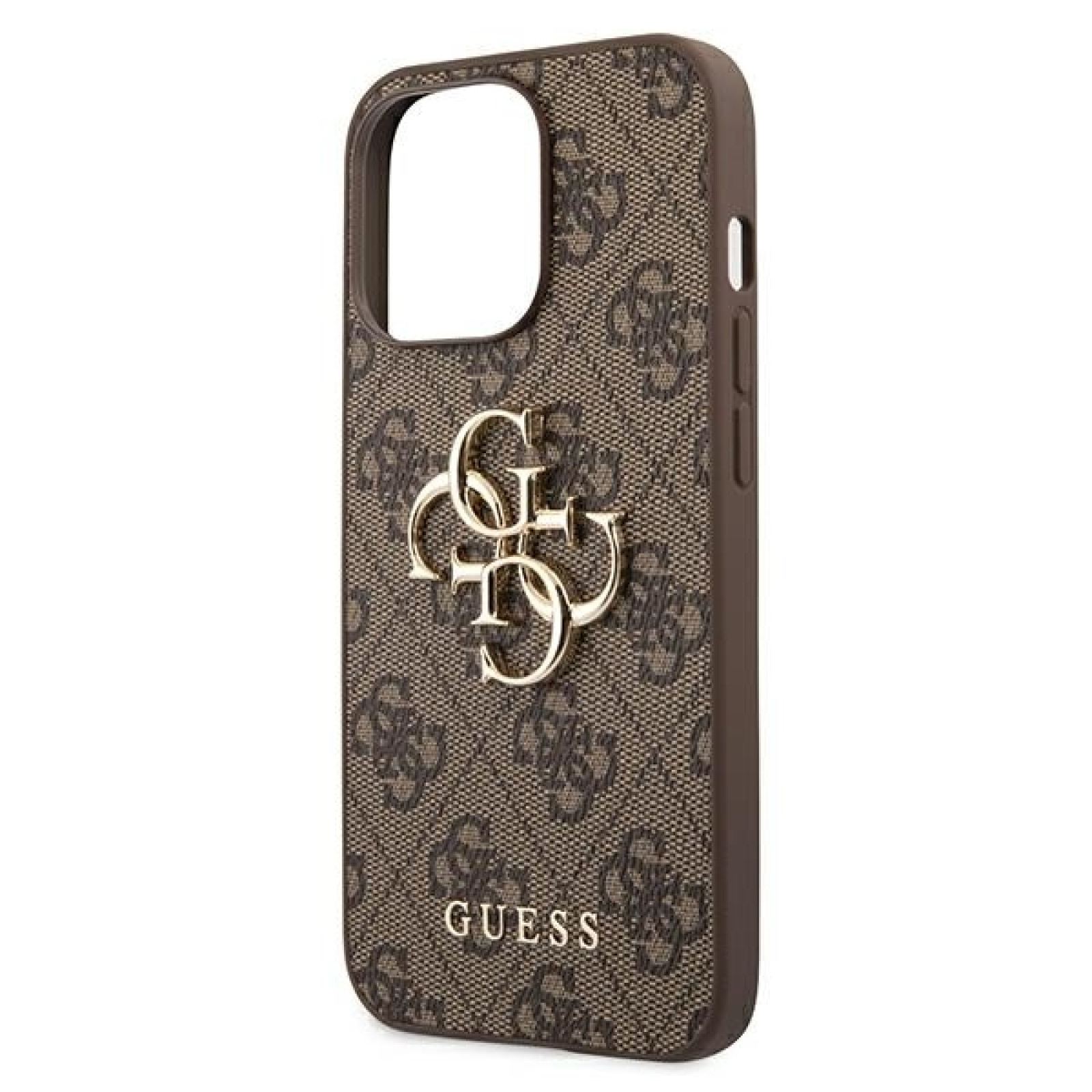 Гръб Guess PU 4G Metal Logo Case за iPhone 13 Pro Max - Кафяв