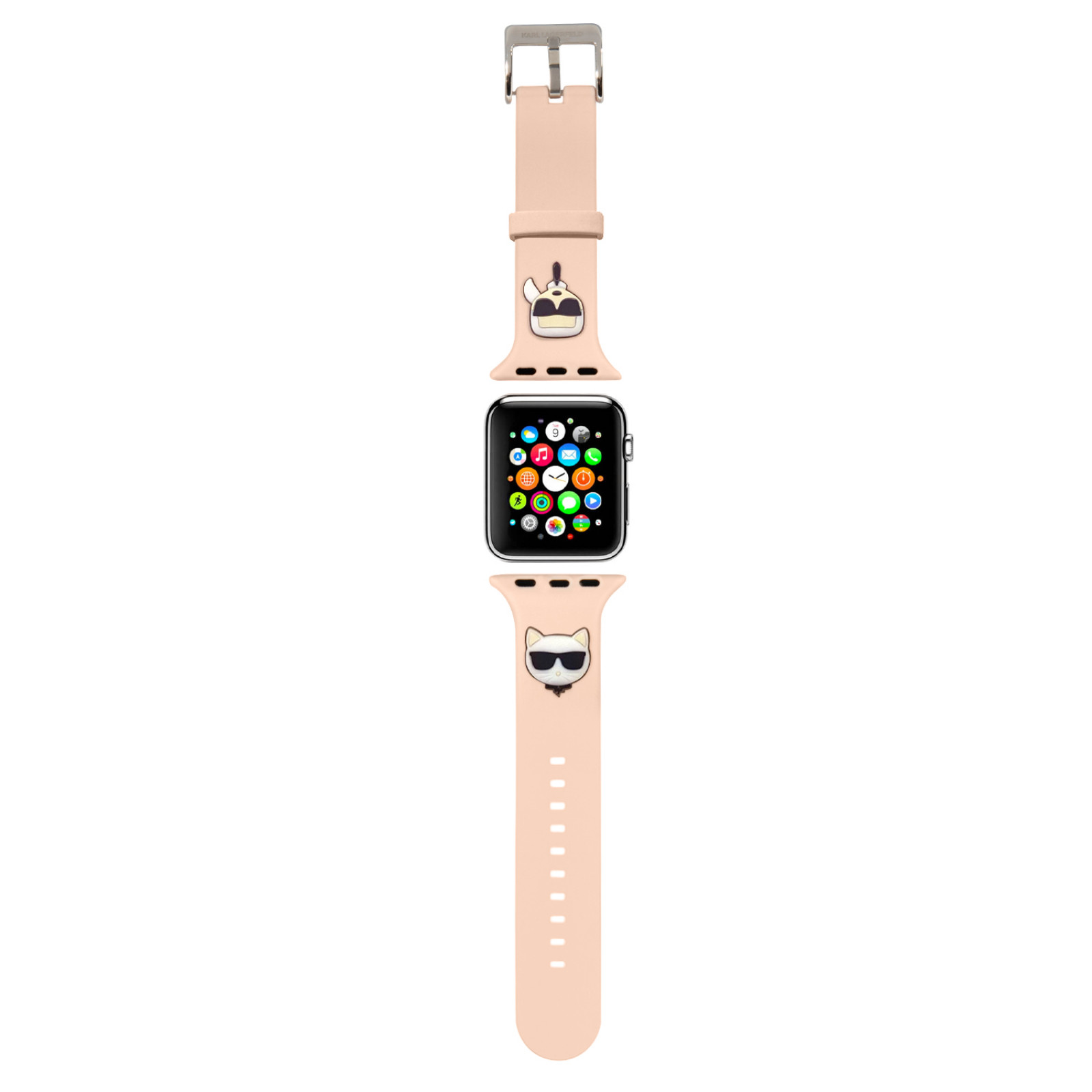 Каишка за часовник Karl Lagerfeld Karl and Choupette Watch Strap за Apple Watch 42/44mm - Розова