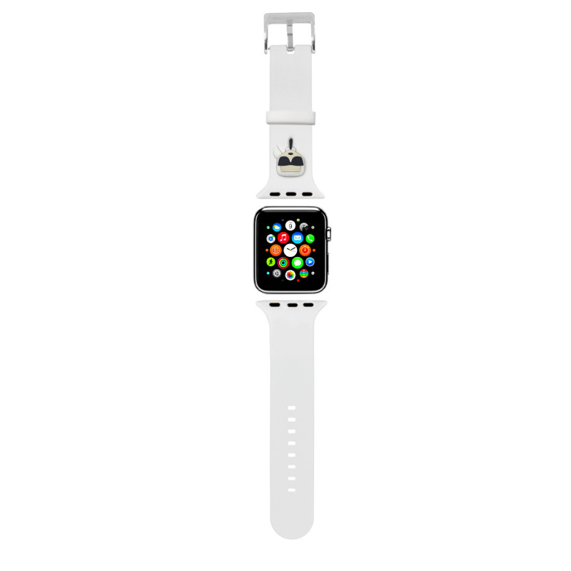 Каишка за часовник Karl Lagerfeld Karl Head Watch Strap за Apple Watch 38/40mm  - Бяла