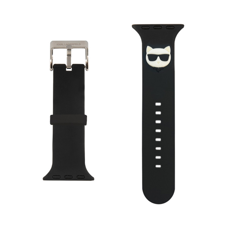 Каишка за часовник Karl Lagerfeld Choupette Head Watch Strap за Apple Watch 38/40mm - Черна