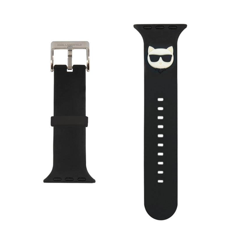 Каишка за часовник Karl Lagerfeld Choupette Head Watch Strap за Apple Watch 42/44mm - Черна