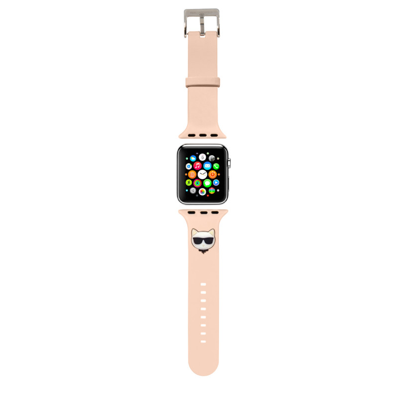 Каишка за часовник Karl Lagerfeld Choupette Head Watch Strap за Apple Watch 38/40mm - Розова - Каишки и връзки за смарт устройства | Phoneplay.bg