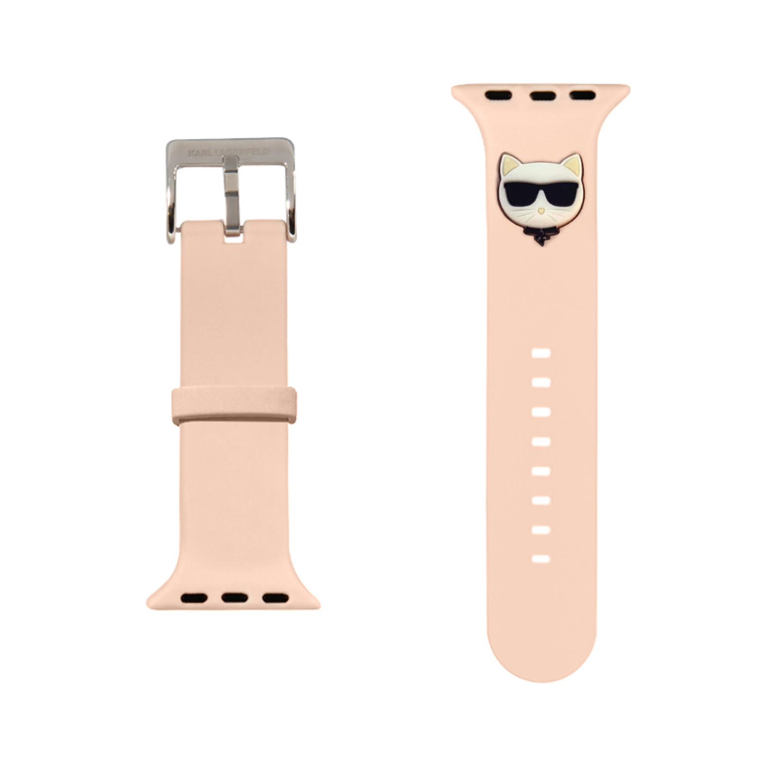 Каишка за часовник Karl Lagerfeld Choupette Head Watch Strap за Apple Watch 38/40mm - Розова - Каишки и връзки за смарт устройства | Phoneplay.bg