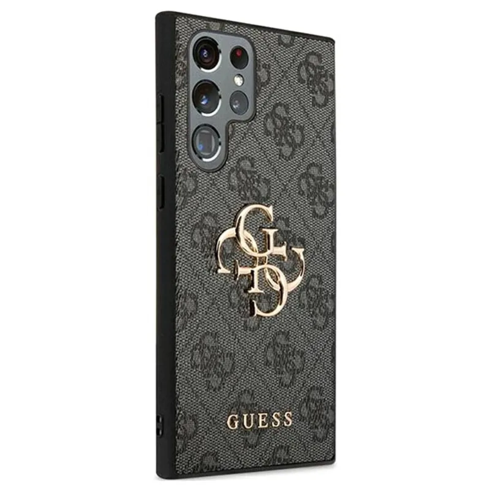 Гръб Guess за Samsung Galaxy S22 Ultra, PU, 4G Metal Logo Case, Сив