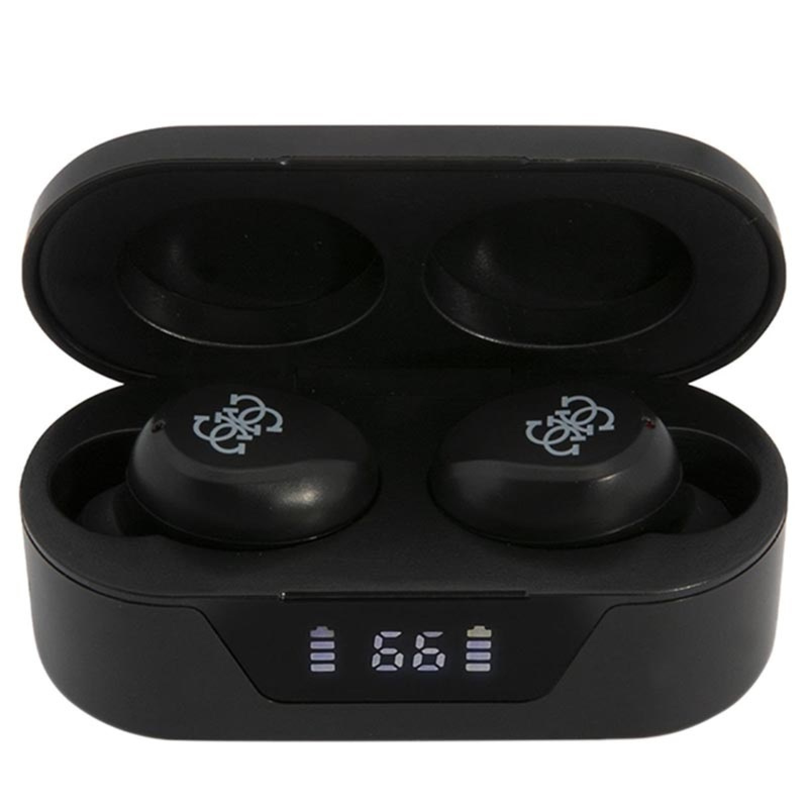 Bluetooth слушалки Guess True Wireless Classic Logo BT5.0 5H Stereo Earphones - Черни