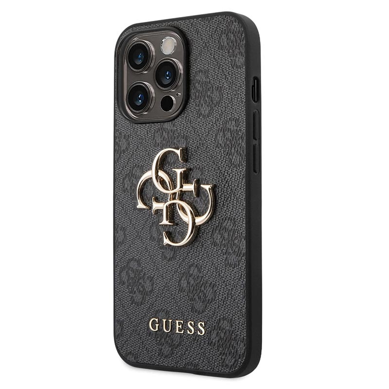 Гръб Guess PU 4G Metal Logo Case за iPhone 14 Pro Max  - Сив