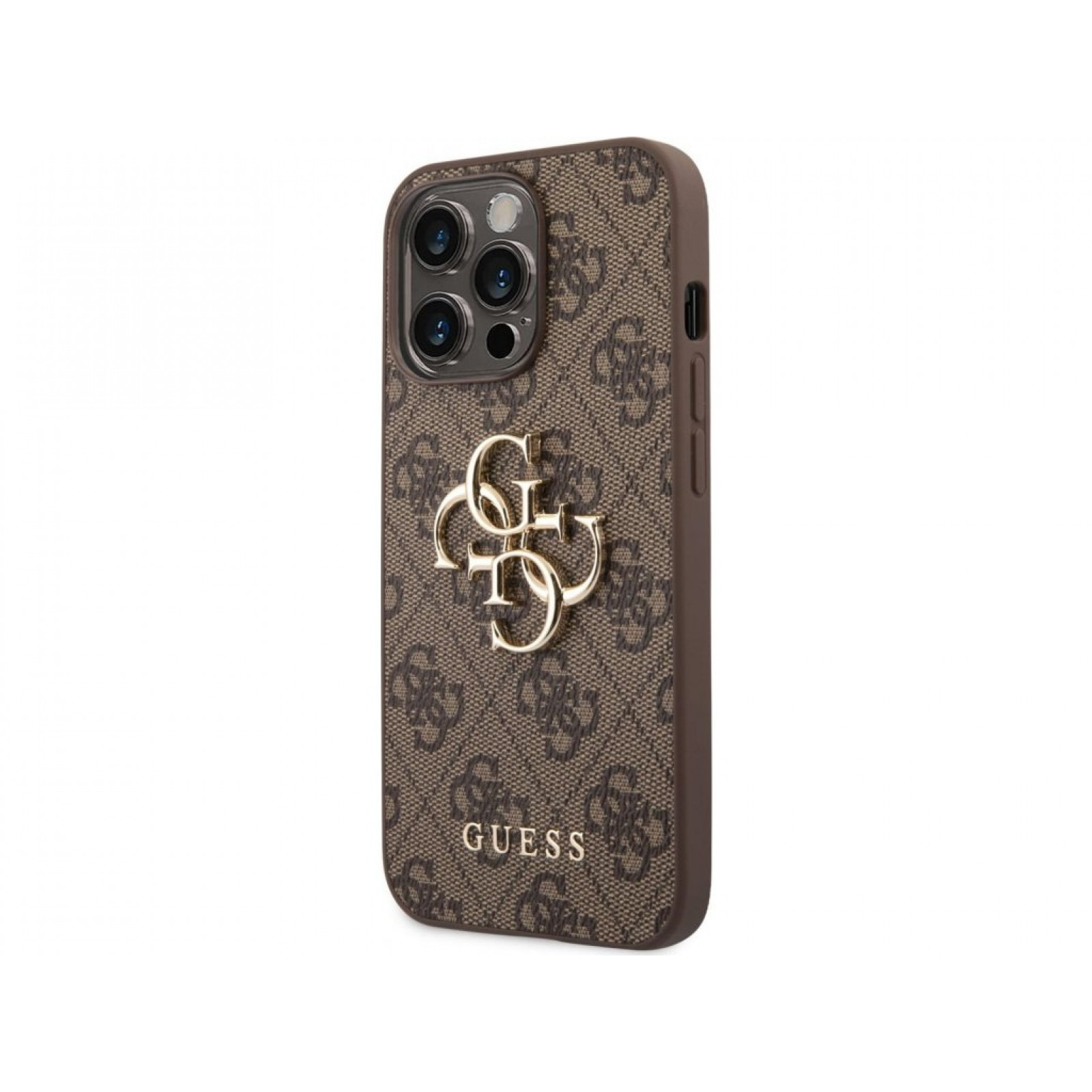 Гръб Guess PU 4G Metal Logo Case за iPhone 14 Pro Max  - Кафяв