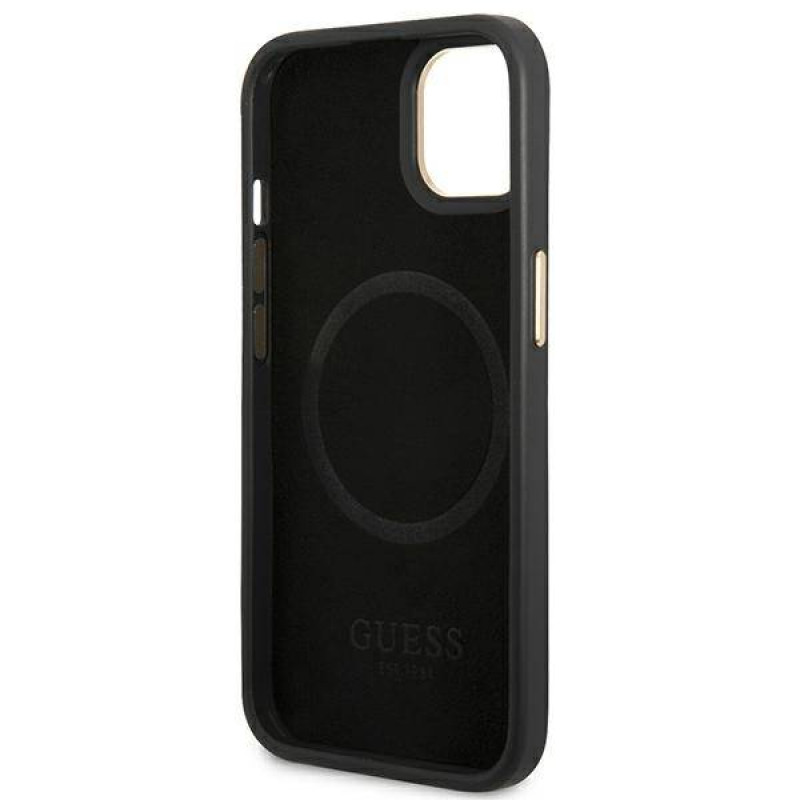 Гръб Guess PU 4G MagSafe Compatible Case за iPhone 14/13 - Черен