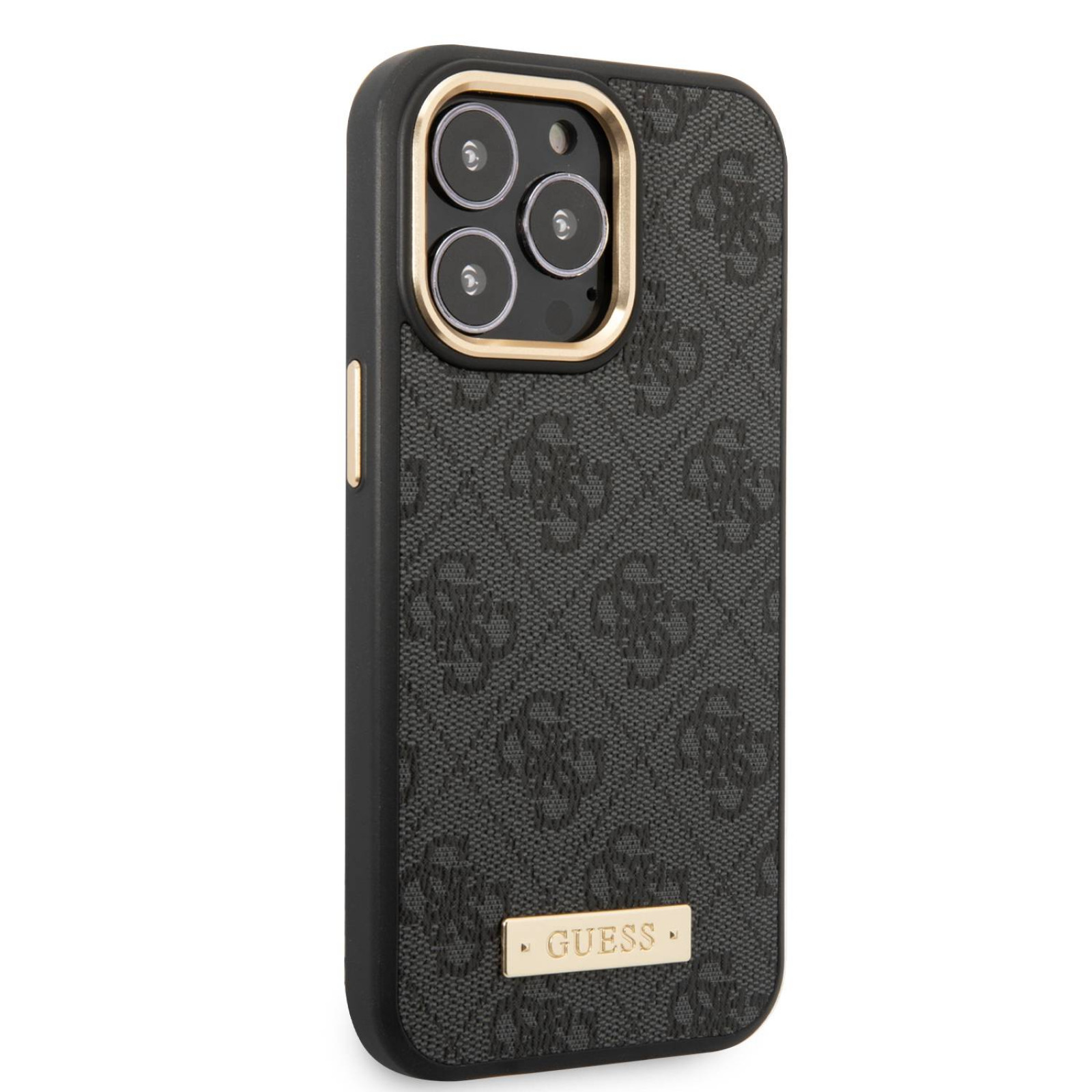 Гръб Guess PU 4G MagSafe Compatible Case за iPhone 14 Pro - Черен