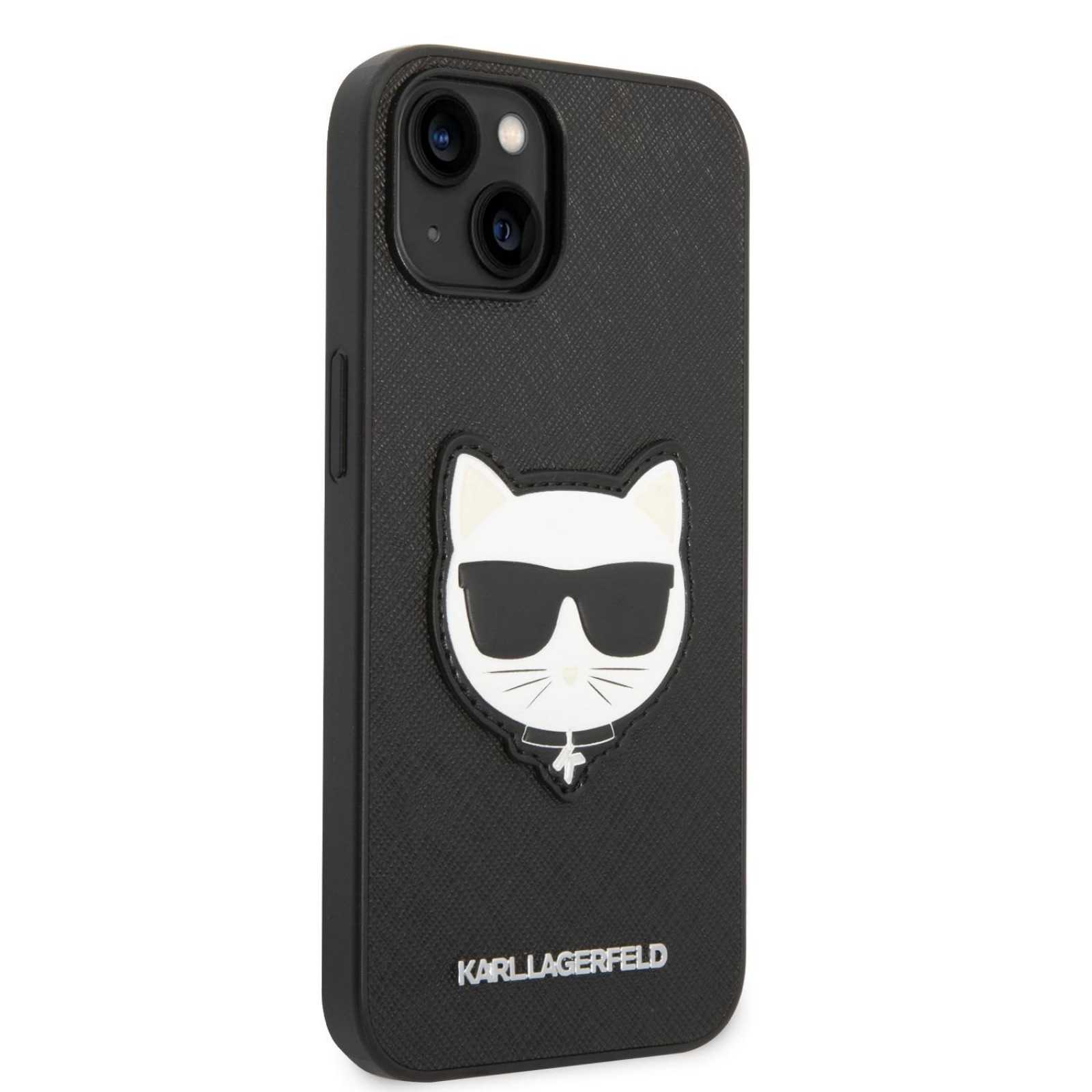 Гръб Karl Lagerfeld PU Saffiano Choupette Head Case за iPhone 14 - Черен