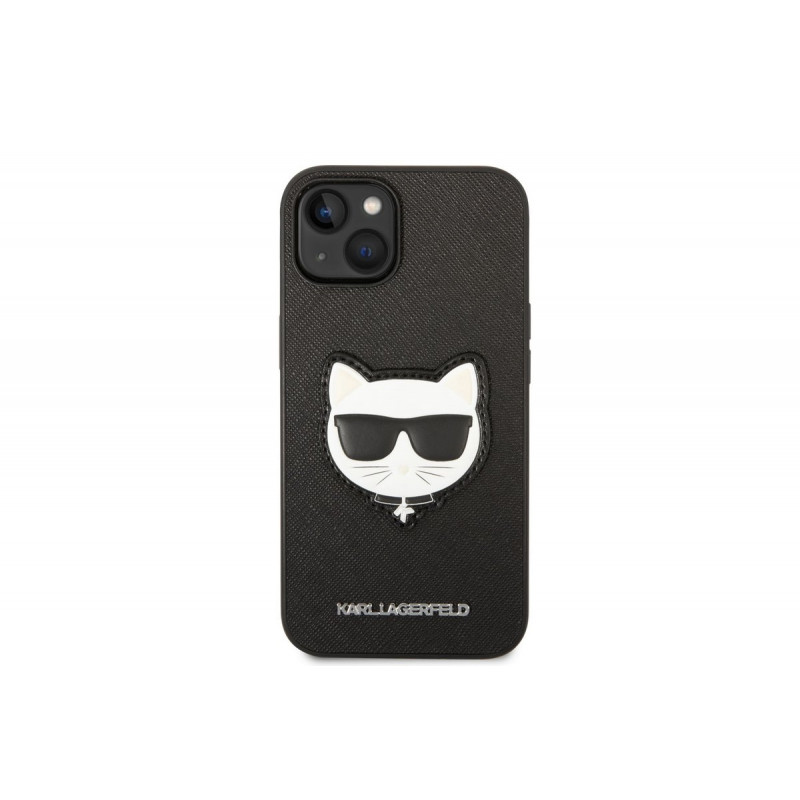 Гръб Karl Lagerfeld PU Saffiano Choupette Head Case за iPhone 14 Plus  - Черен