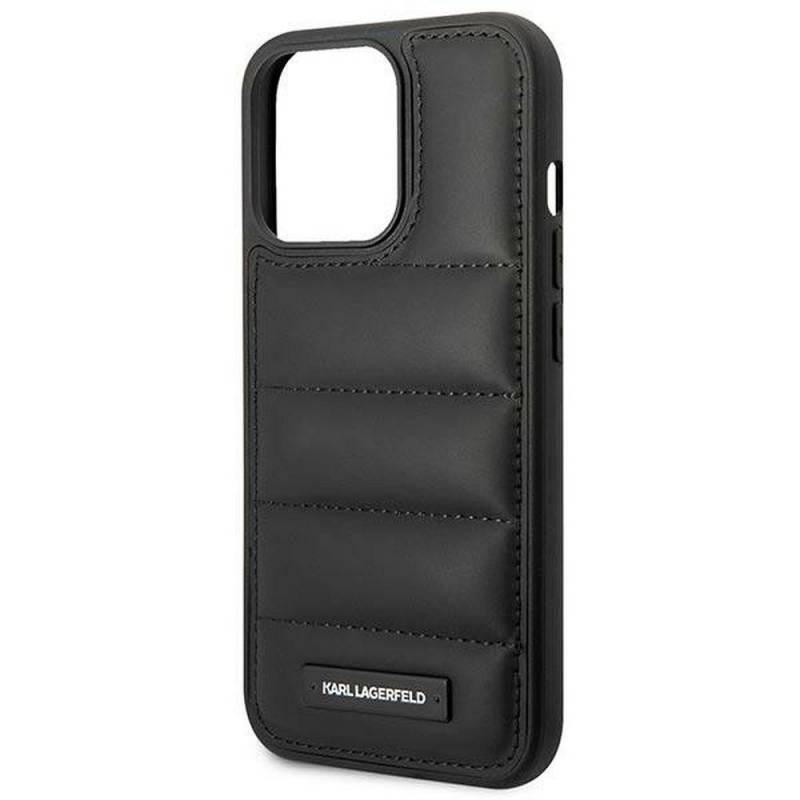 Гръб Karl Lagerfeld Quilted Puffy Metal Logo Case за iPhone 14 Pro Max - Черен