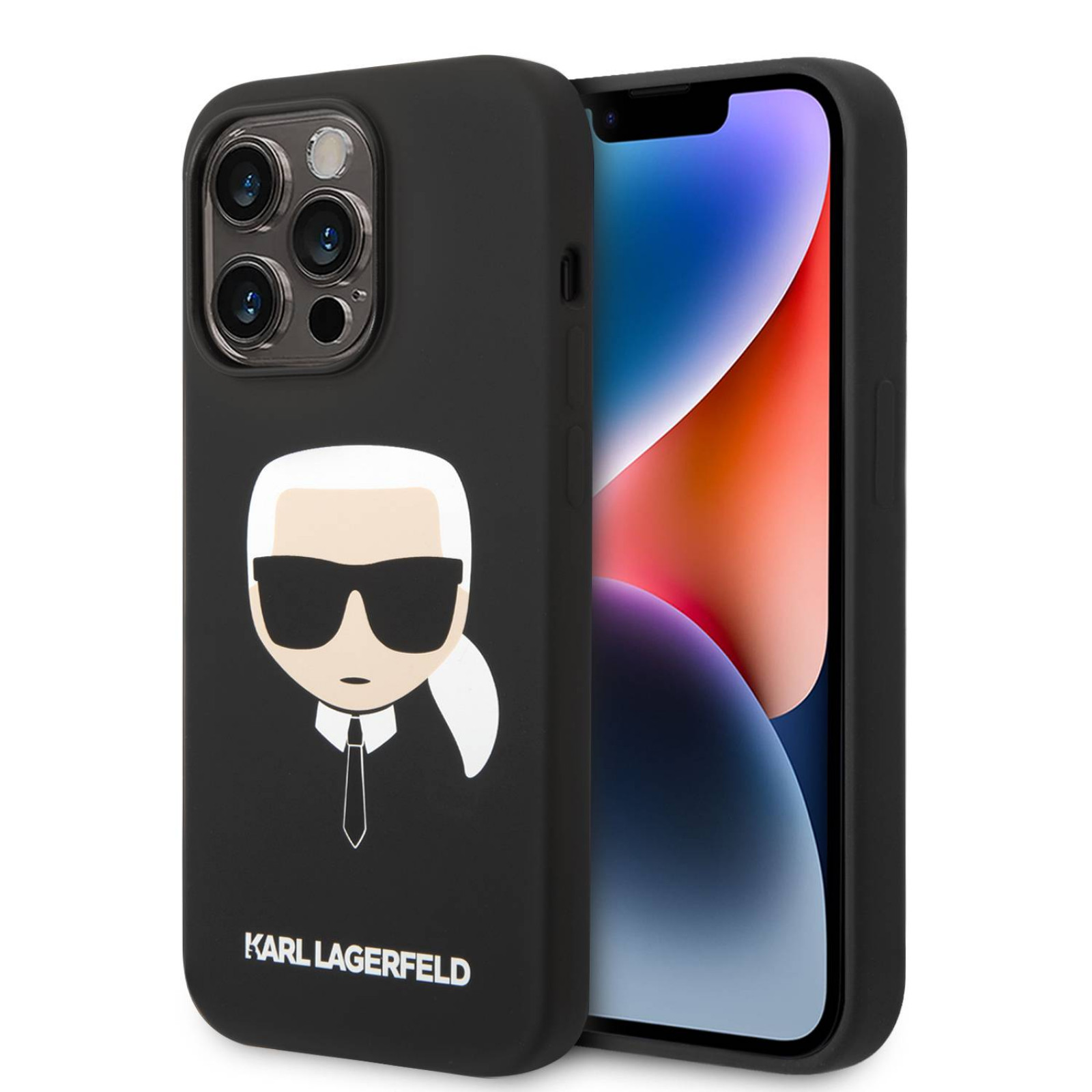 Гръб Karl Lagerfeld MagSafe Compatible Case Liquid Silicone, Karl Head за iPhone 14 Pro Max - Черен