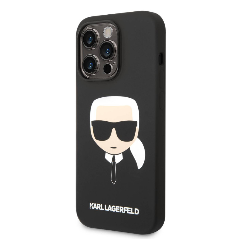 Гръб Karl Lagerfeld MagSafe Compatible Case Liquid Silicone Гръб Karl Head за iPhone 14 Pro Max - Черен