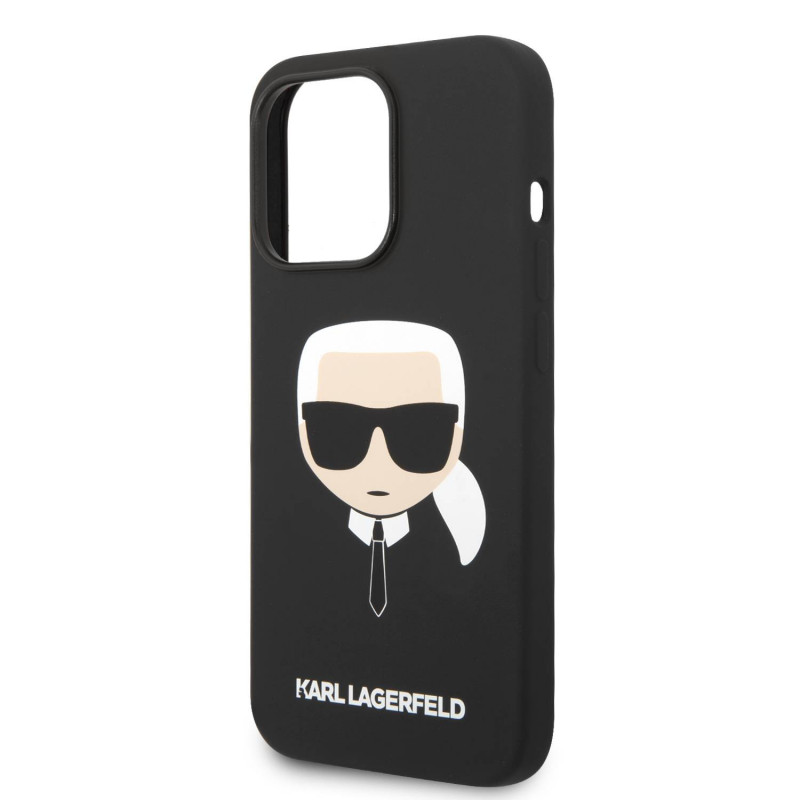 Гръб Karl Lagerfeld MagSafe Compatible Case Liquid Silicone Гръб Karl Head за iPhone 14 Pro Max - Черен