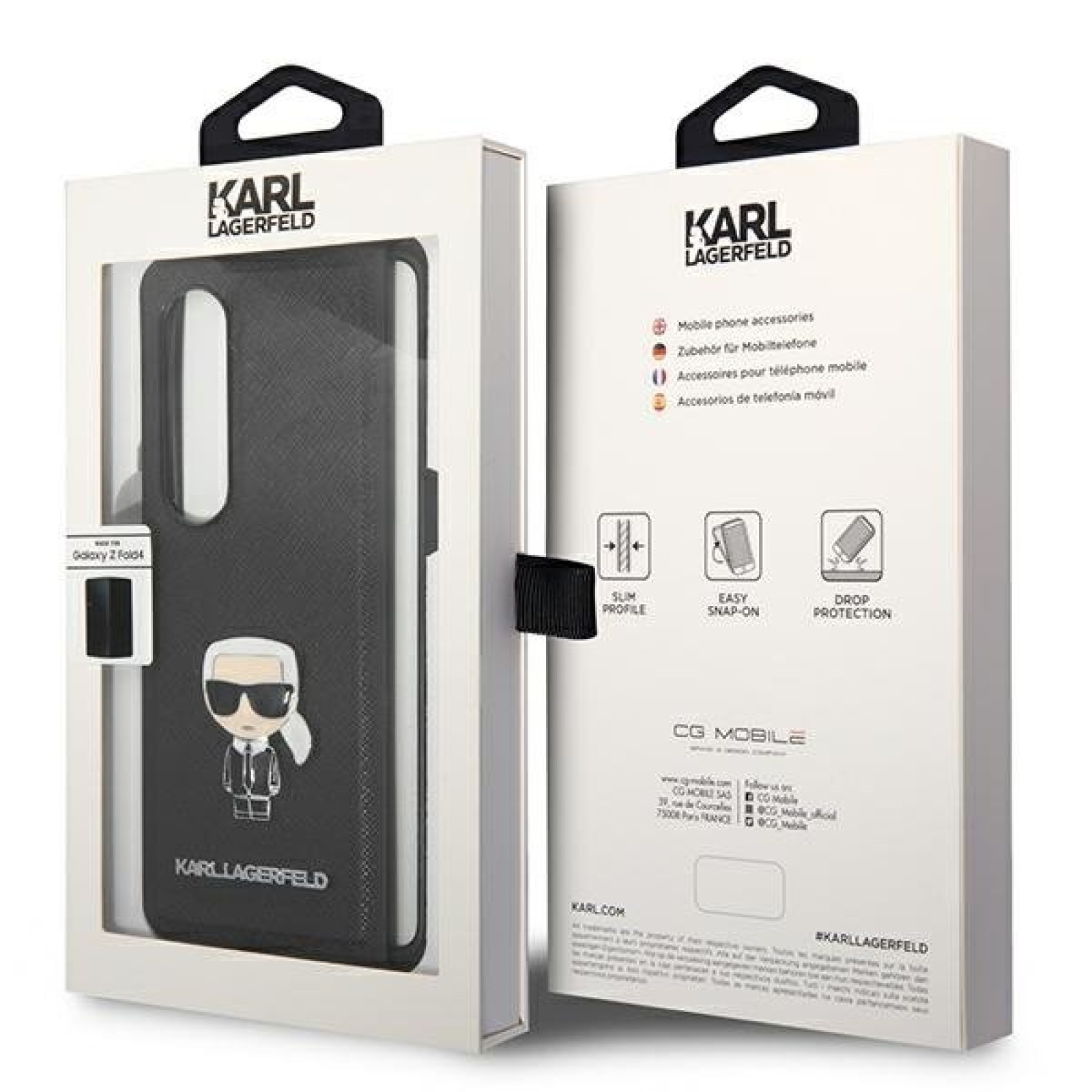 Гръб Karl Lagerfeld PU Saffiano Ikonik Case за Samsung Galaxy Z Fold 4 - Черен