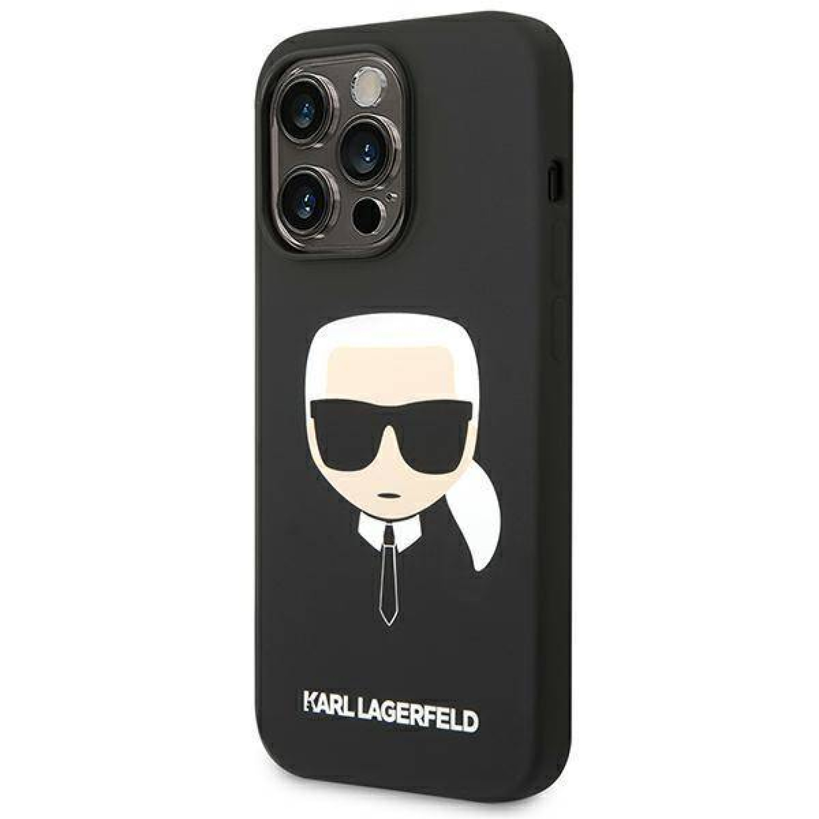 Гръб Karl Lagerfeld Liquid Silicone Гръб Karl Head Case за iPhone 14 Pro Max - Черен