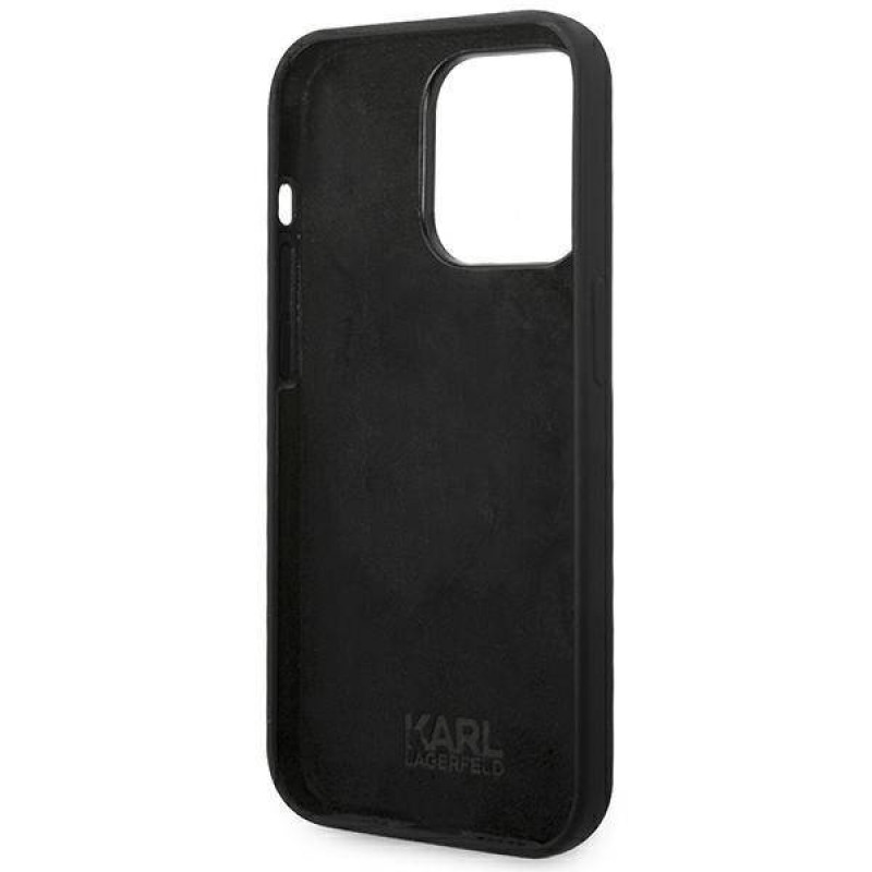 Гръб Karl Lagerfeld Liquid Silicone Гръб Karl Head Case за iPhone 14 Pro Max - Черен