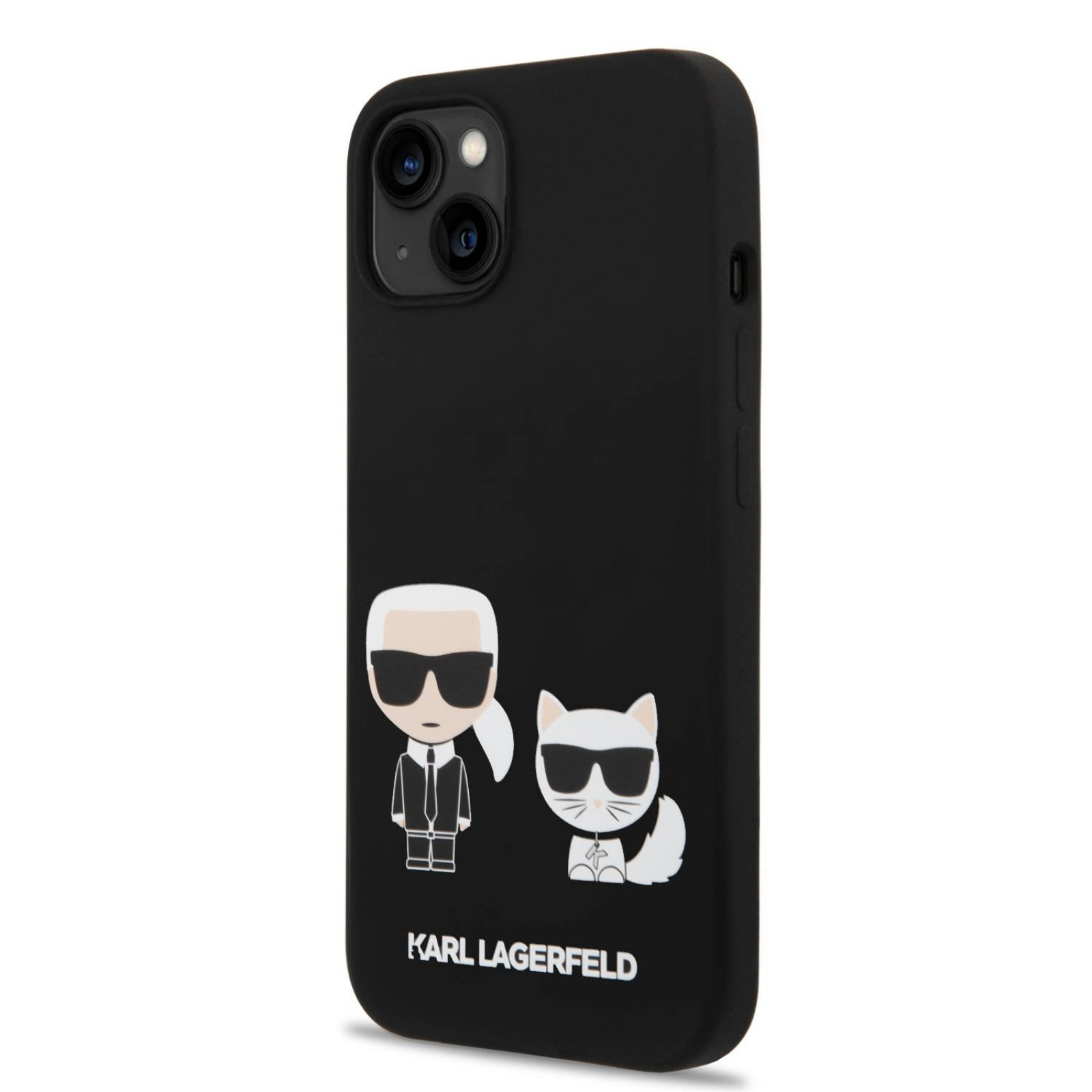 Гръб Karl Lagerfeld MagSafe Compatible Case Liquid Silicone Гръб Karl and Choupette Body iPhone 14 Plus - Черен