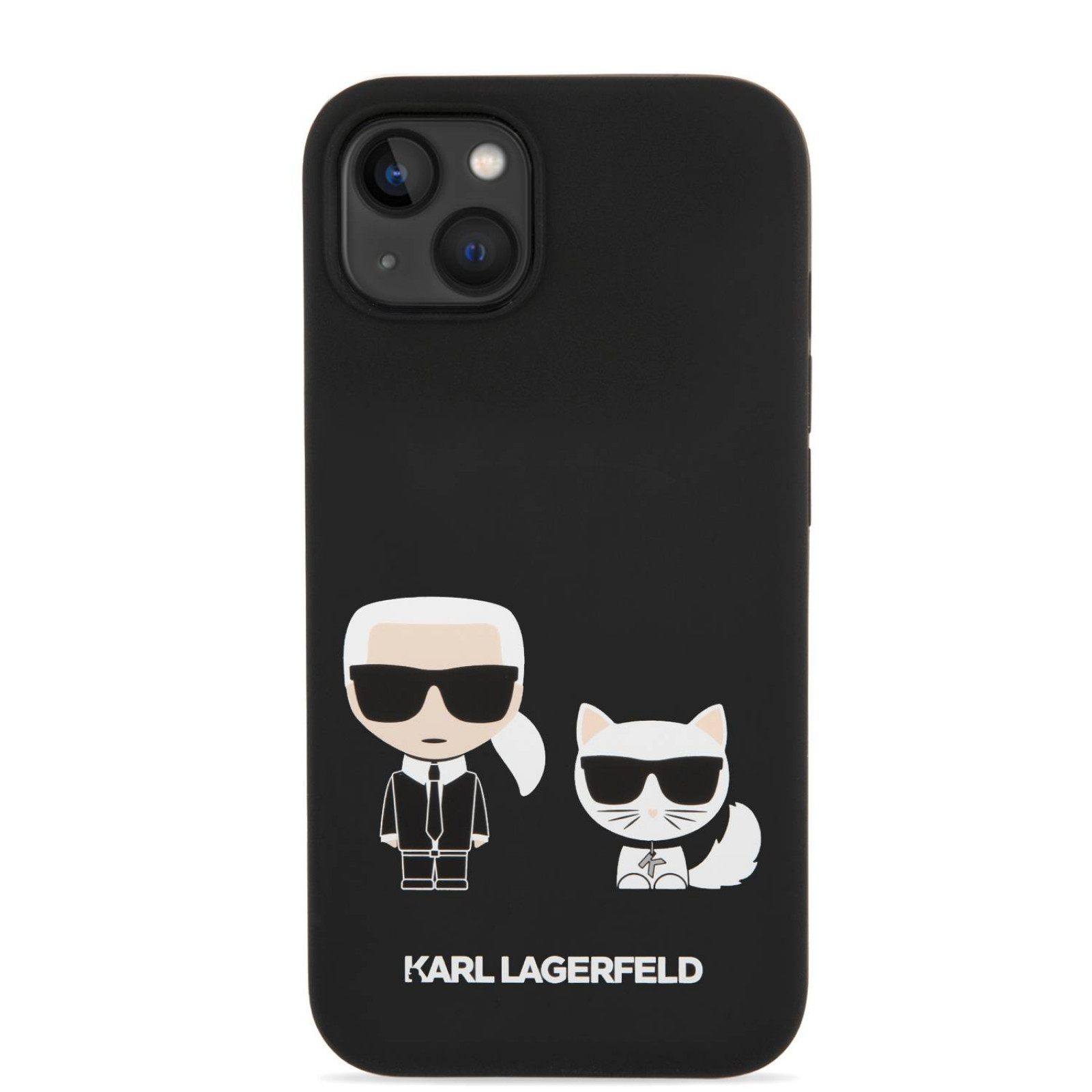 Гръб Karl Lagerfeld MagSafe Compatible Case Liquid Silicone Гръб Karl and Choupette Body iPhone 14 Plus - Черен