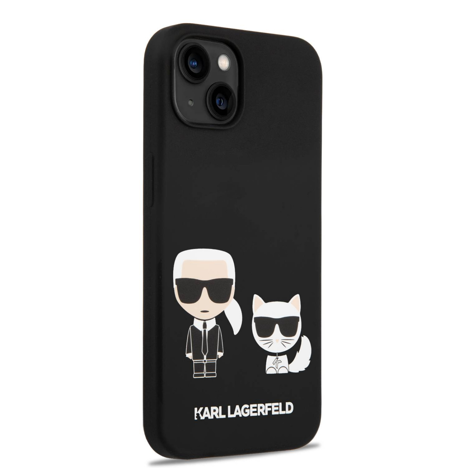 Гръб Karl Lagerfeld MagSafe Compatible Case Liquid Silicone Гръб Karl and Choupette Body iPhone 14 Plus - Черен