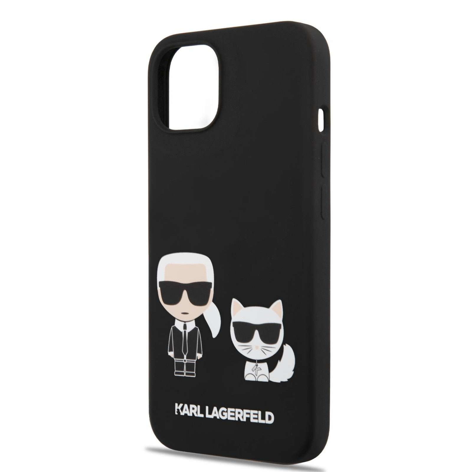 Гръб Karl Lagerfeld MagSafe Compatible Case Liquid Silicone Гръб Karl and Choupette Body iPhone 14 Plus - Черен