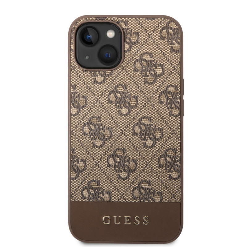 Гръб Guess 4G Stripe Case за iPhone 14 Plus  - Каф...