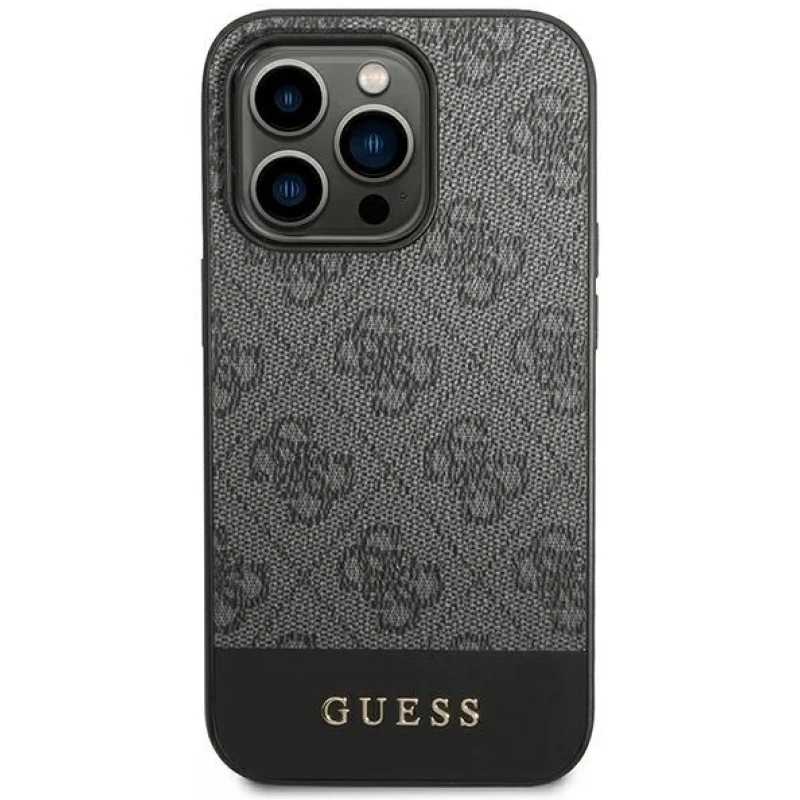 Гръб Guess 4G Stripe Case за iPhone 14 Pro  - Сив...
