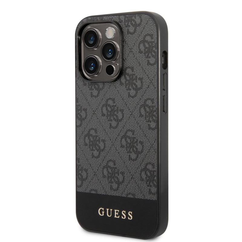 Гръб Guess 4G Stripe Case за iPhone 14 Pro Max  - Сив