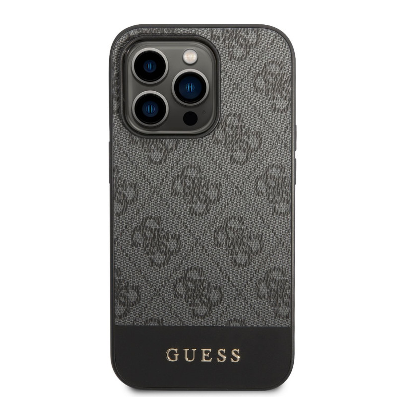 Гръб Guess 4G Stripe Case за iPhone 14 Pro Max  - Сив