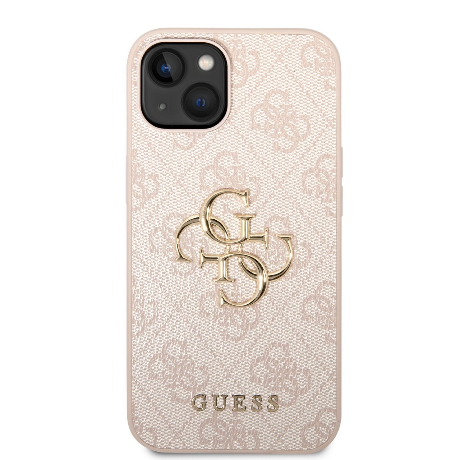 Гръб Guess PU 4G Metal Logo Case за iPhone 14 - Розов