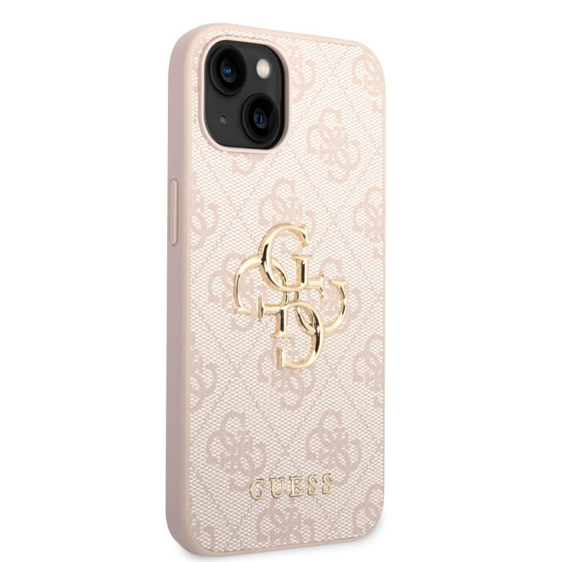 Гръб Guess PU 4G Metal Logo Case за iPhone 14 - Розов