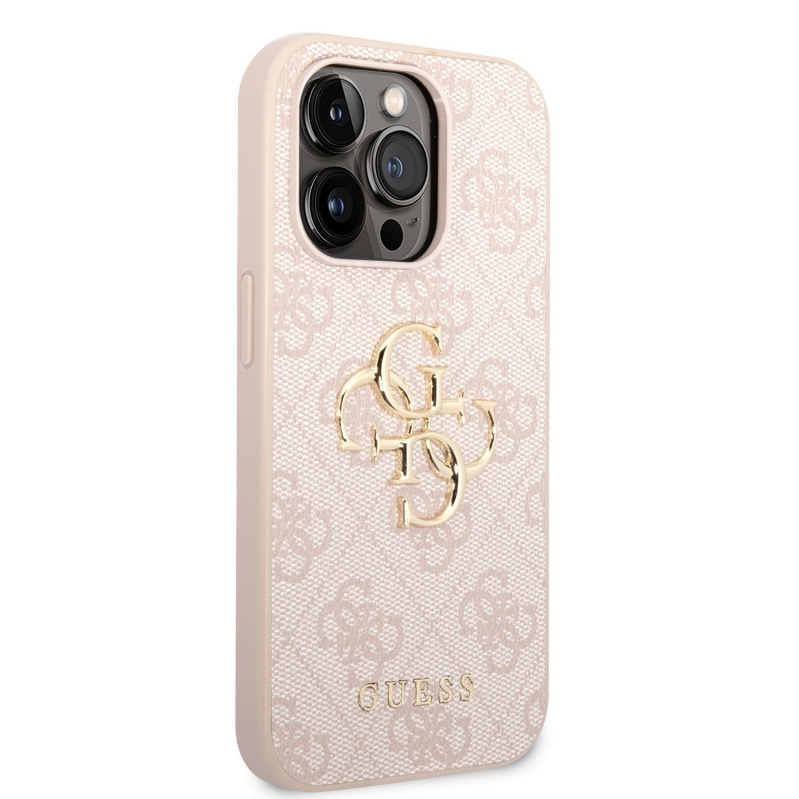 Гръб Guess за iPhone 14 Pro Max , PU, 4G Metal, Logo Case, Розов
