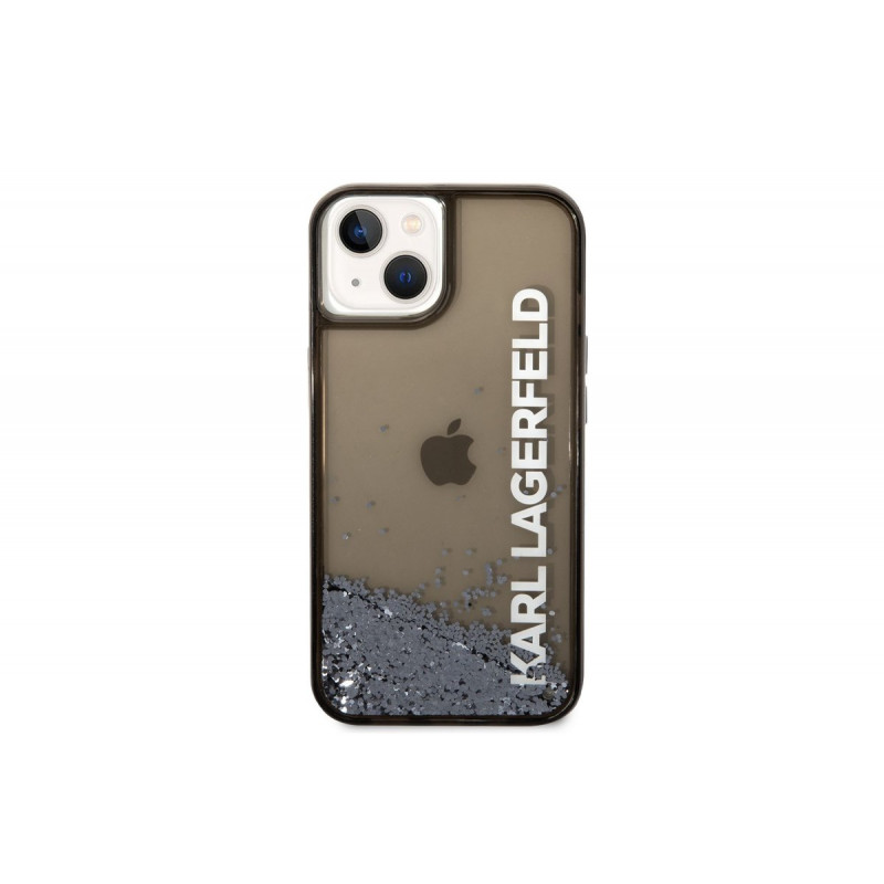 Гръб Karl Lagerfeld Translucent Liquid Glitter Case за iPhone 14 Plus - Черен