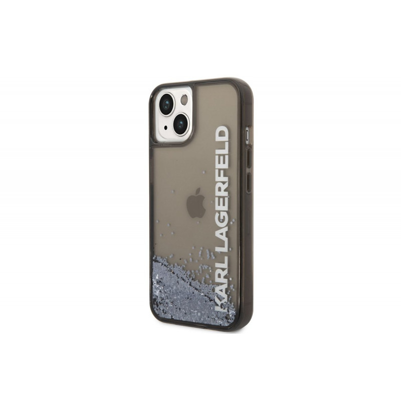 Гръб Karl Lagerfeld Translucent Liquid Glitter Case за iPhone 14 Plus - Черен