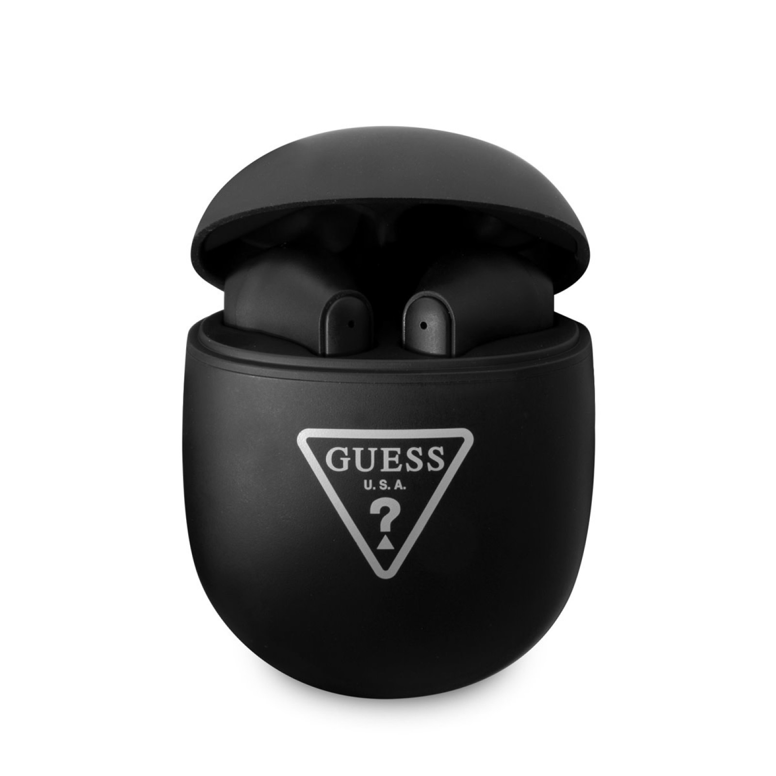 Bluеtooth слушалки Guess True Wireless Triangle Logo BT5.0 4H Stereo Earphones - Черни