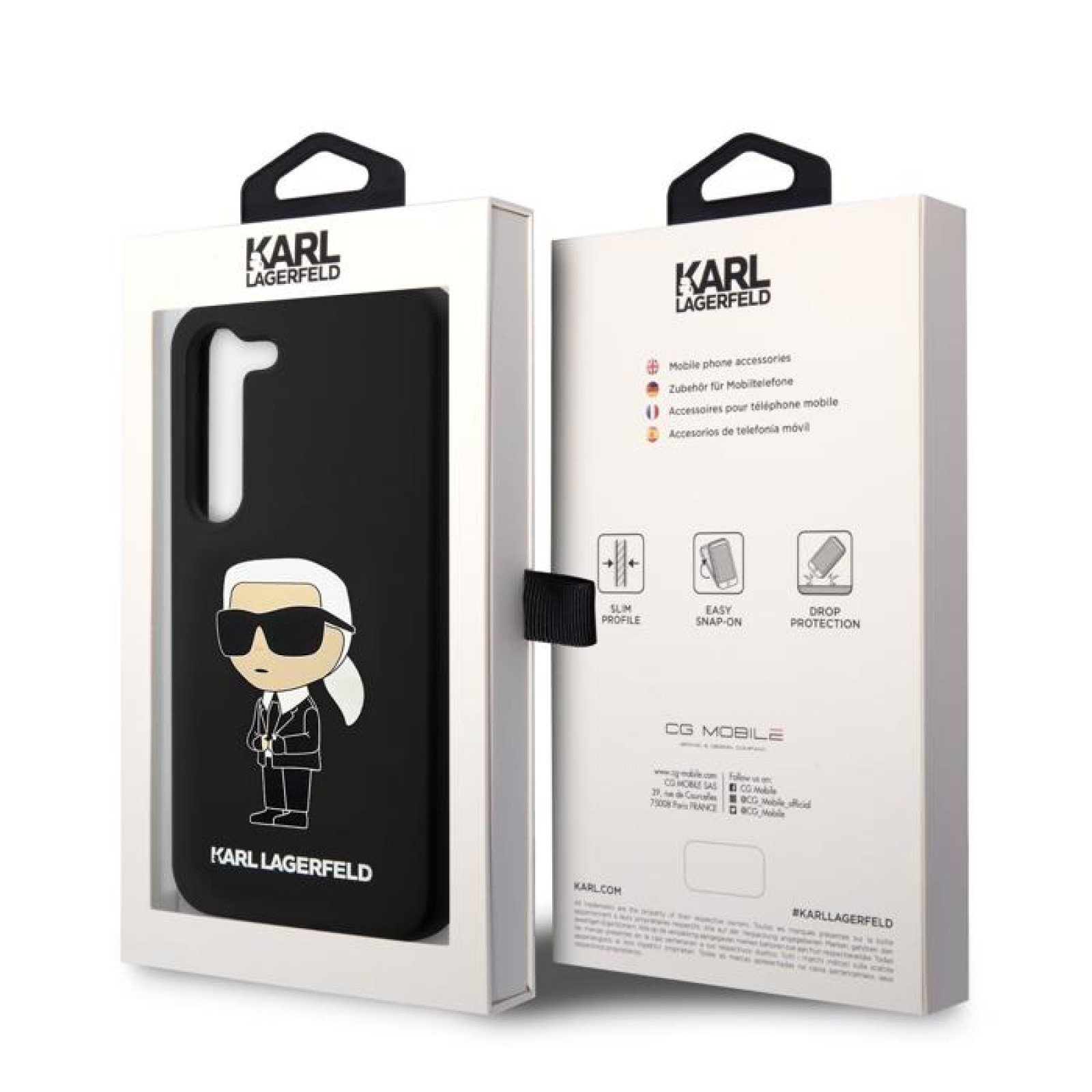 Гръб Karl Lagerfeld Liquid Silicone Ikonik NFT Case за Samsung Galaxy S23 - Черен