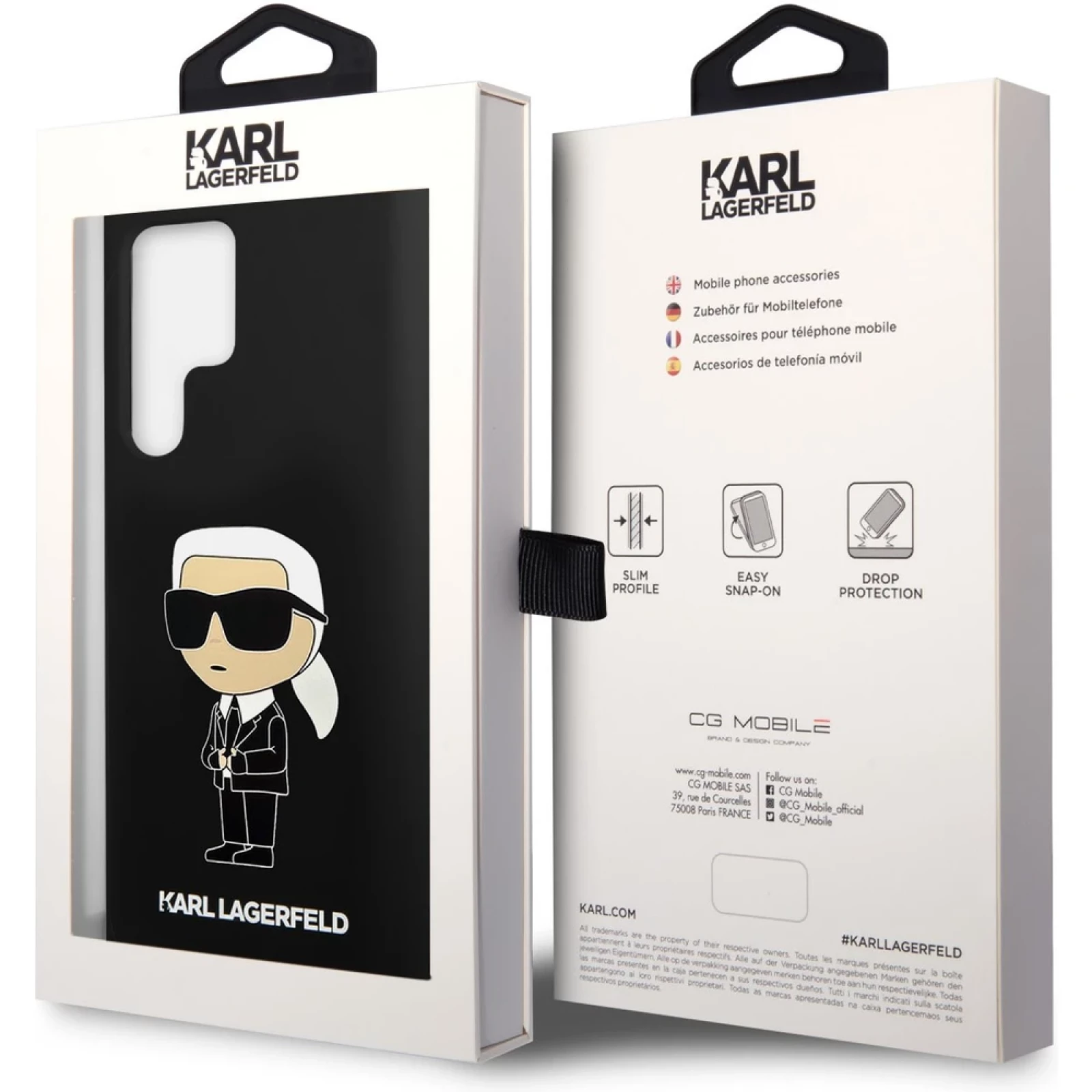 Гръб Karl Lagerfeld Liquid Silicone Ikonik NFT Case за Samsung Galaxy S23 Ultra  - Черен