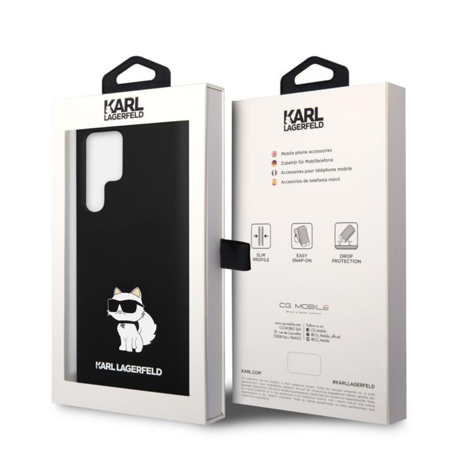 Гръб Karl Lagerfeld Liquid Silicone Choupette NFT Case за Samsung Galaxy S23 Ultra  - Черен