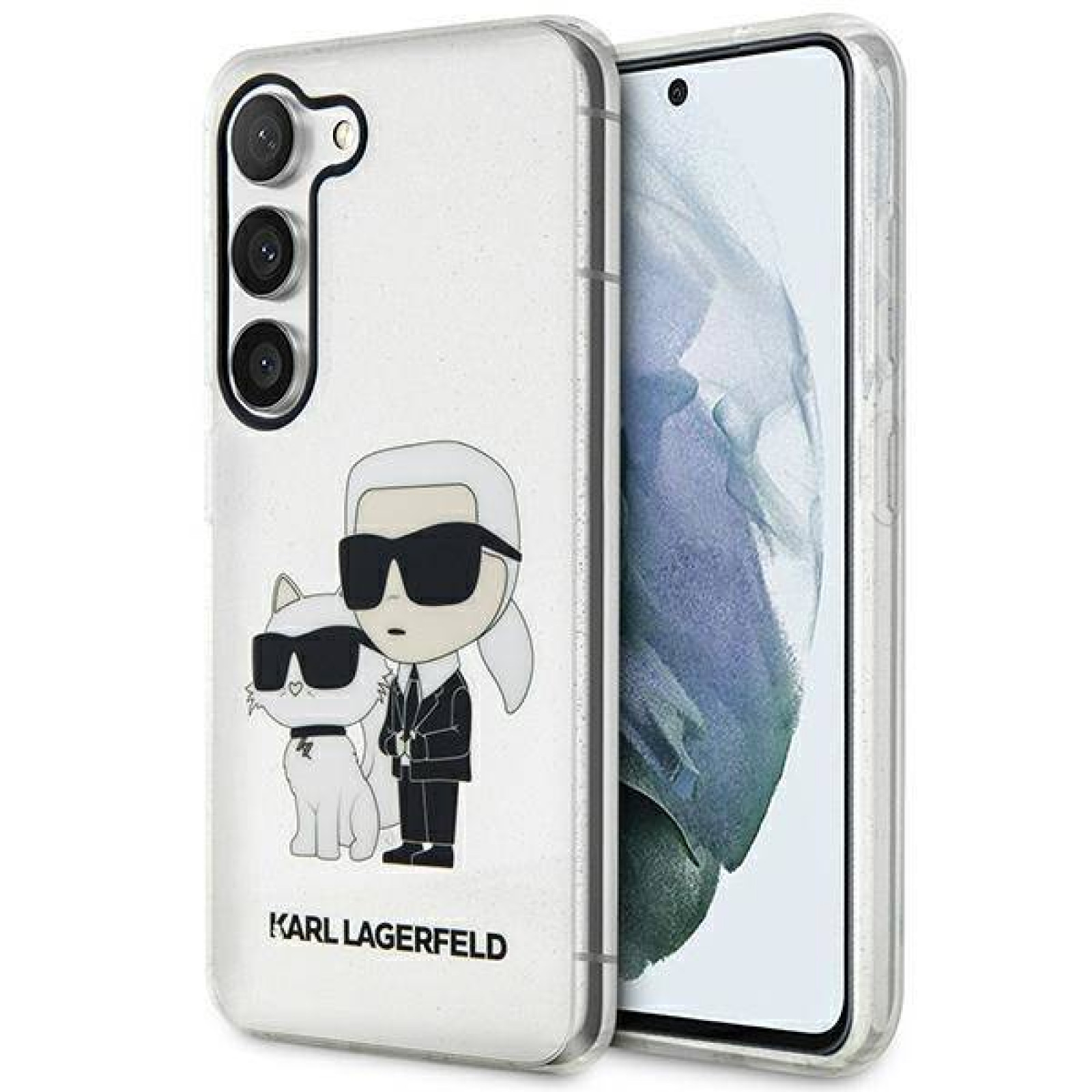 Гръб Karl Lagerfeld IML Glitter Karl and Choupette NFT Case за  Samsung Galaxy S23 Plus - Прозрачен