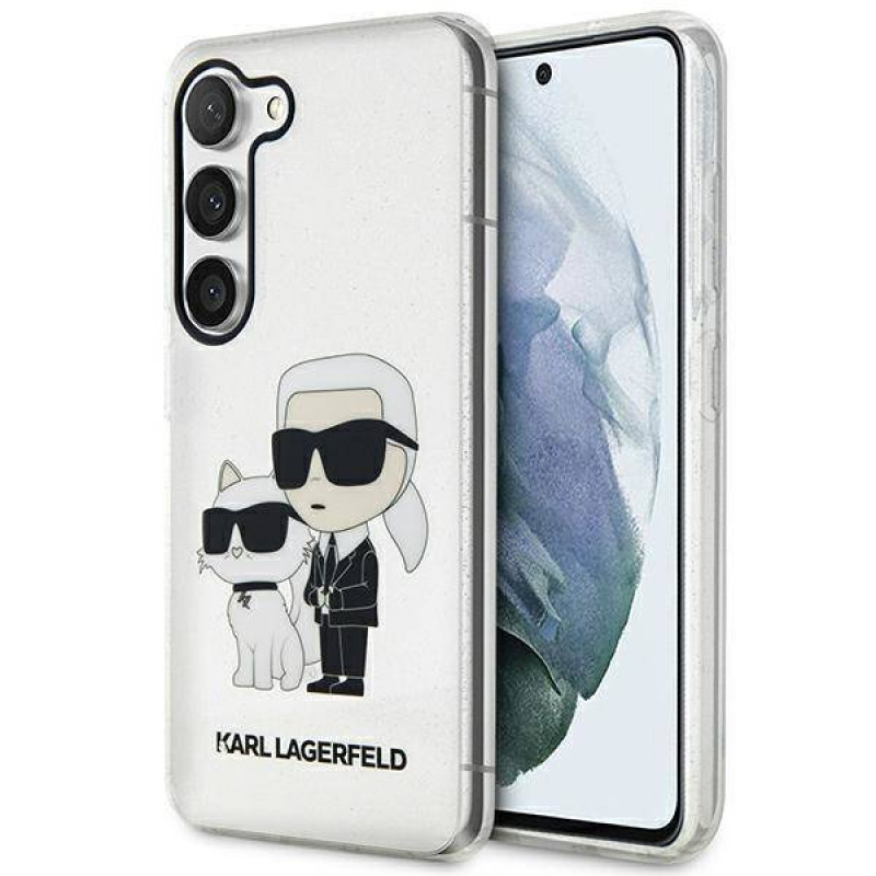 Гръб Karl Lagerfeld за  Samsung Galaxy S23 Plus IML Glitter Karl and Choupette NFT Case  - Прозрачен