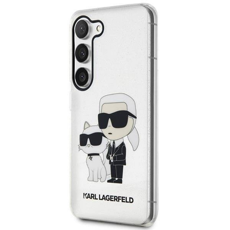 Гръб Karl Lagerfeld за  Samsung Galaxy S23 Plus IML Glitter Karl and Choupette NFT Case  - Прозрачен