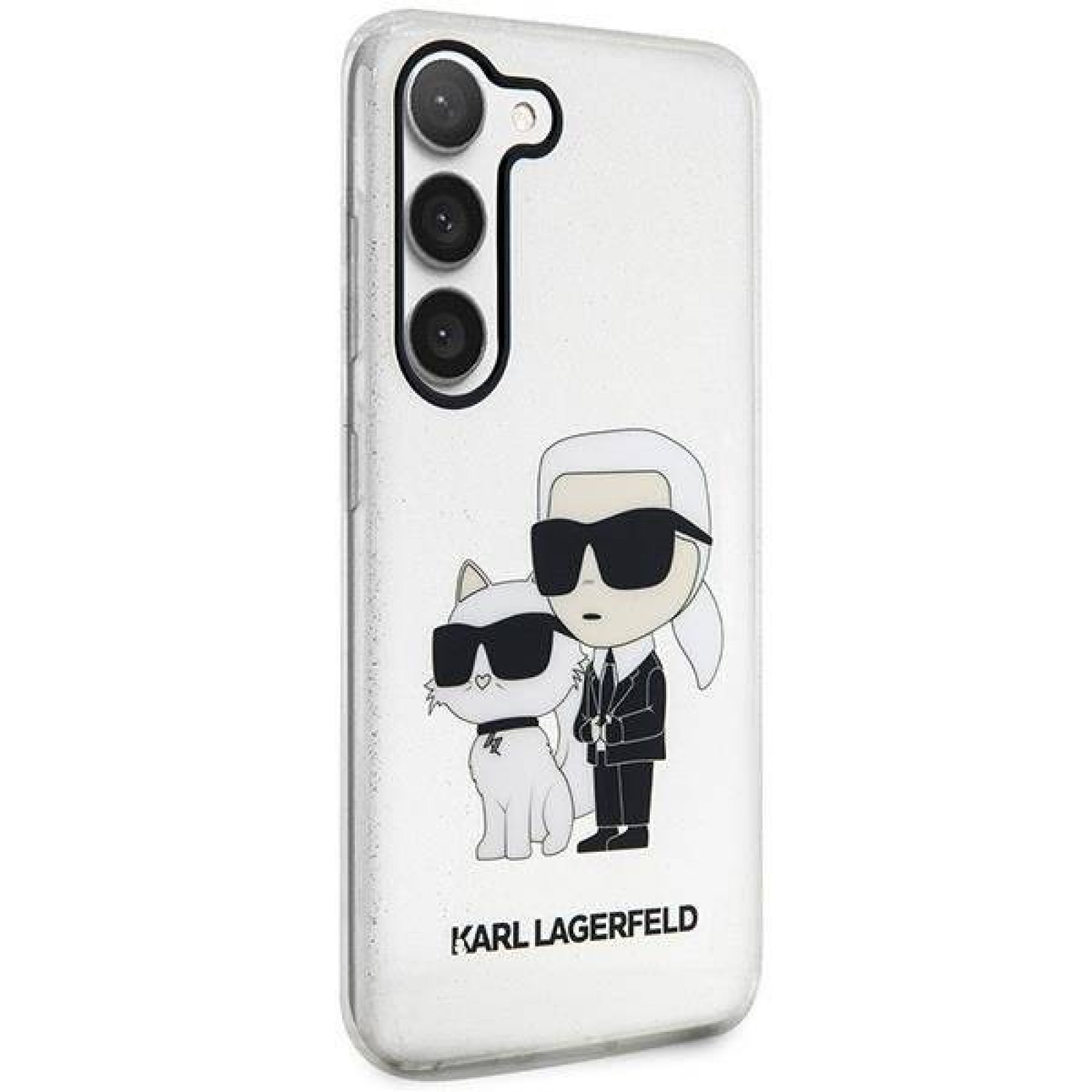 Гръб Karl Lagerfeld за  Samsung Galaxy S23 Plus IML Glitter Karl and Choupette NFT Case  - Прозрачен