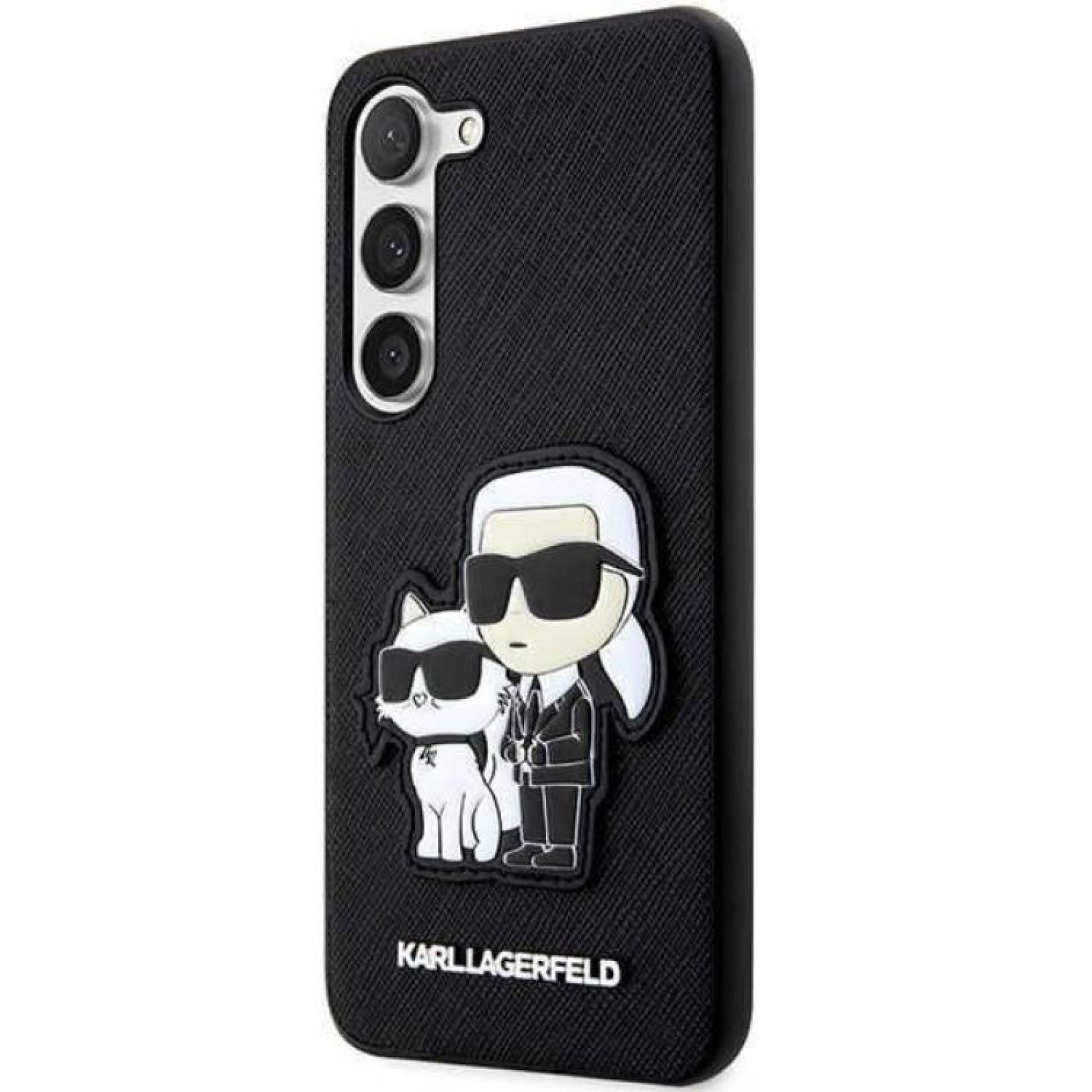 Гръб Karl Lagerfeld  Saffiano Karl and Choupette за Samsung Galaxy S23 - Черен