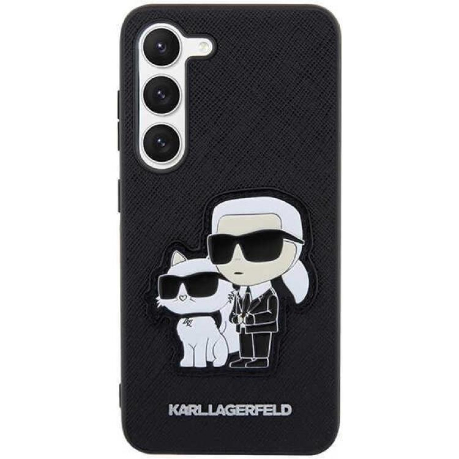 Гръб Karl Lagerfeld  Saffiano Karl and Choupette за Samsung Galaxy S23 - Черен