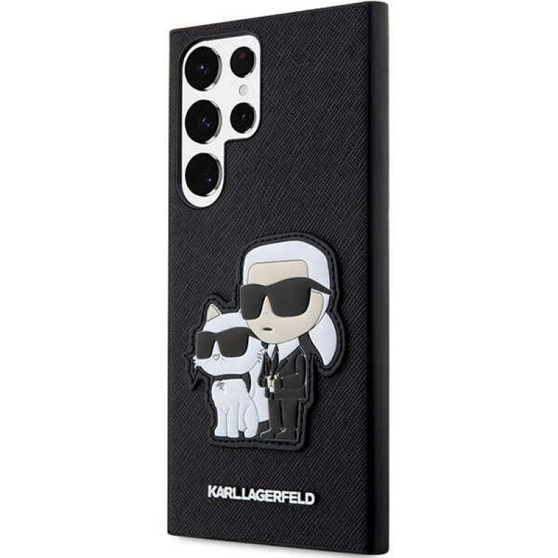Гръб Karl Lagerfeld  Saffiano Karl and Choupette за Samsung Galaxy S23 Ultra - Черен