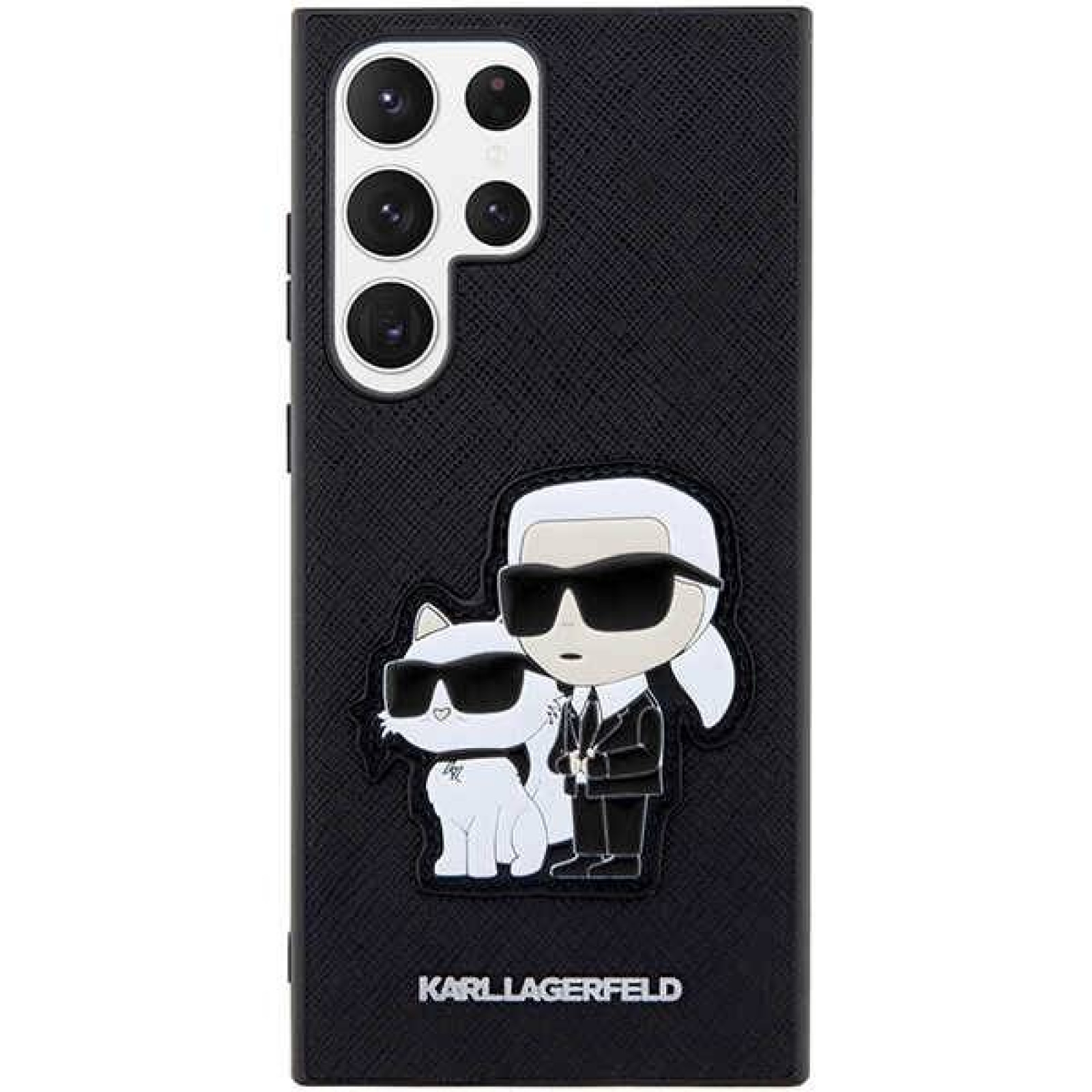 Гръб Karl Lagerfeld  Saffiano Karl and Choupette за Samsung Galaxy S23 Ultra - Черен