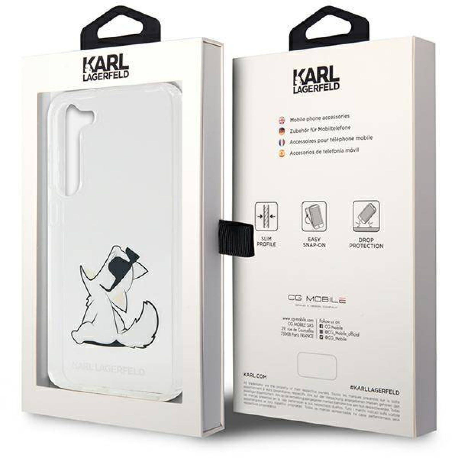 Гръб Karl Lagerfeld PC/TPU Choupette Eat Case за Samsung Galaxy S23 Plus - Прозрачен