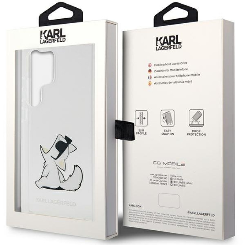 Гръб Karl Lagerfeld PC TPU Choupette Eat Case за  Samsung Galaxy S23 Ultra - Прозрачен